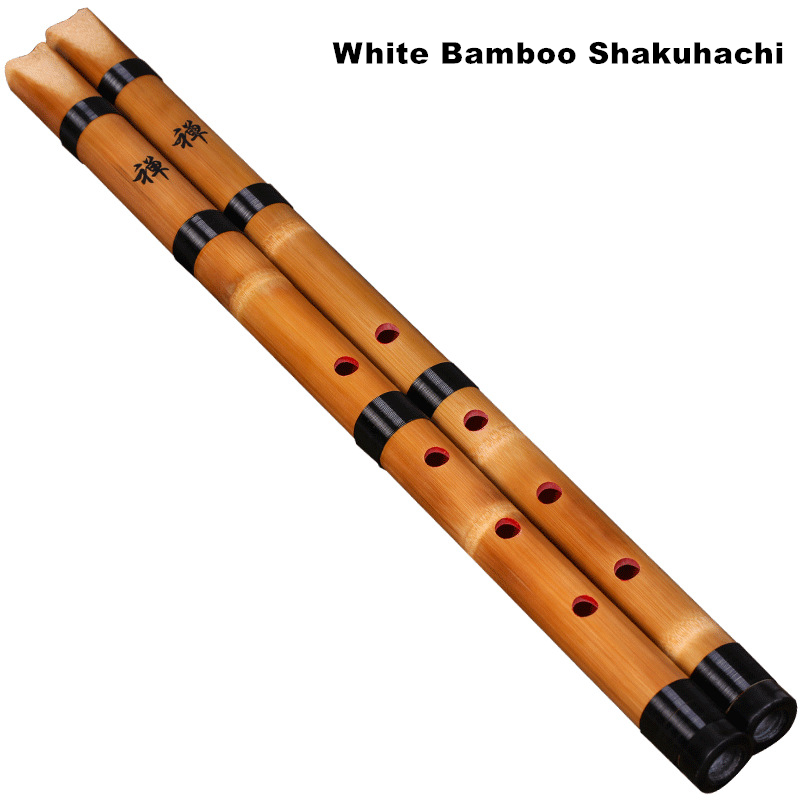 Musical Instrument In Japanese - Shakuhachi Chiba di bambù bianco naturale