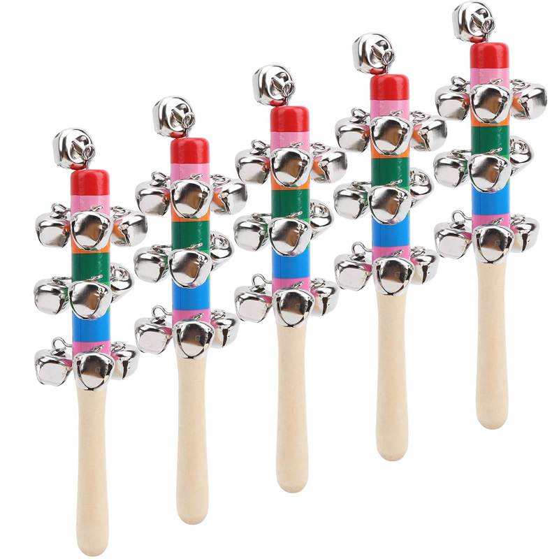 5PCS Jingle in legno Campane a - Musical Instrument For Toddlers recensione e prezzo